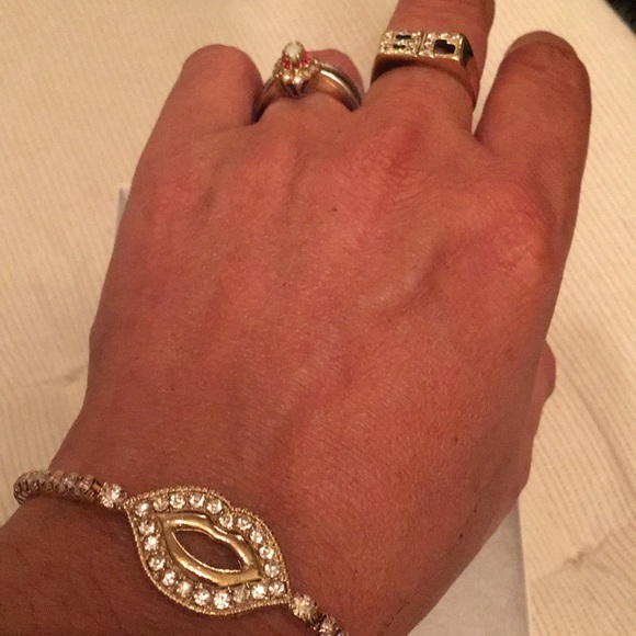 Gold Tone Cubic Tennis Bracelet - Picture 6 of 6